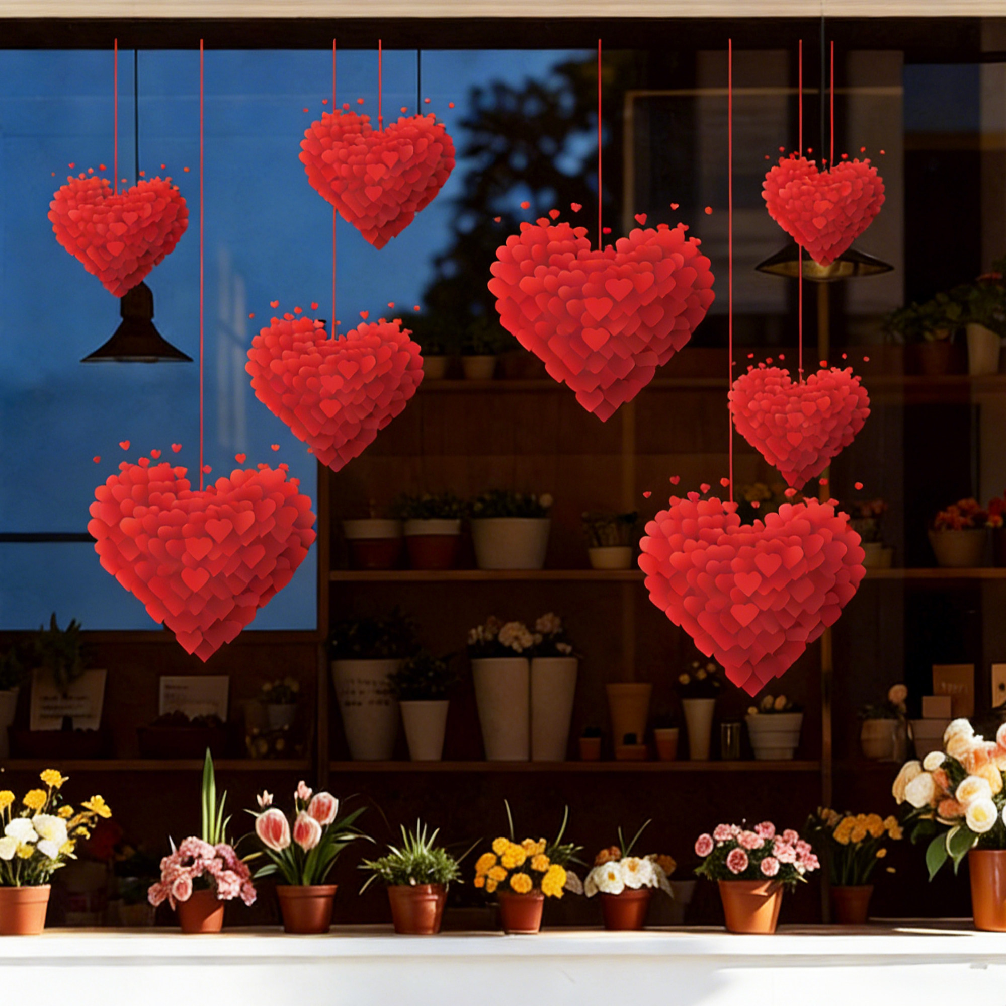 情人节氛围装饰布置爱心墙贴纸花店珠宝店商场橱窗玻璃门静电贴hb,节庆用品/礼品,节日装扮用品,淘宝优惠券,粉丝福利购,淘宝优惠卷