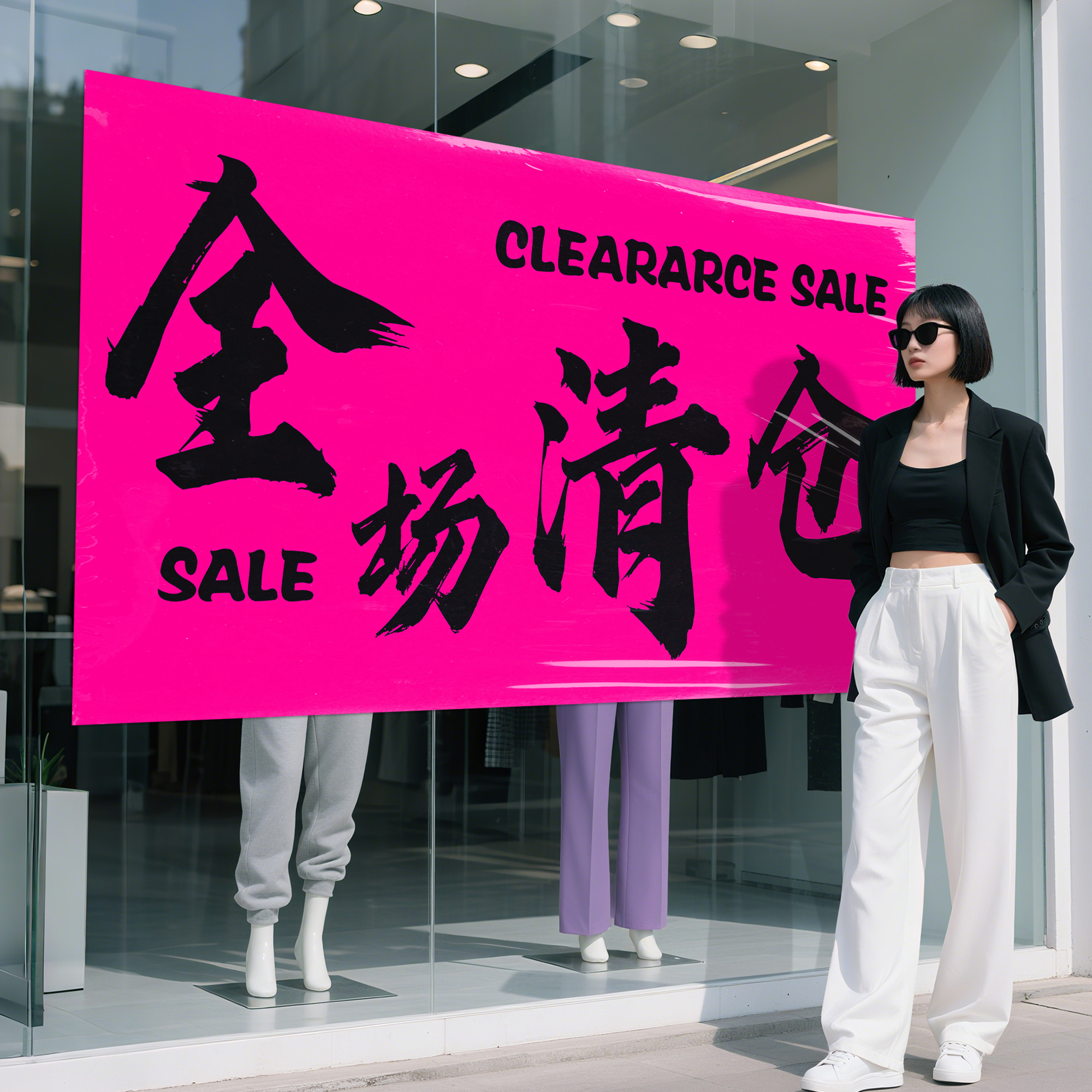 清仓大甩卖广告纸宣传贴纸