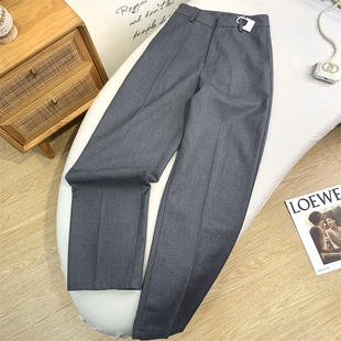 MASTE 天生雅痞 休闲西裤女冬百搭宽松直筒垂感显瘦开叉西装裤