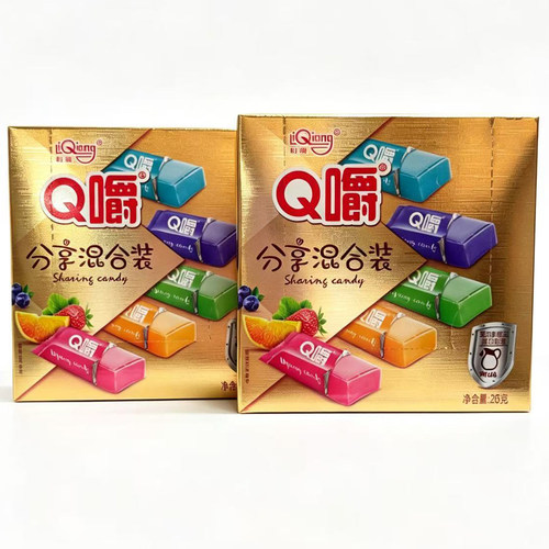 利强Q嚼嚼分享混合装奶糖果浓吧