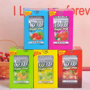 立爽新包装无糖薄荷味糖草莓西瓜可乐青柠哈密瓜混合味装糖果