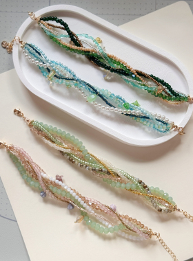 绿野｜多层串珠手链小众饰品春夏百搭