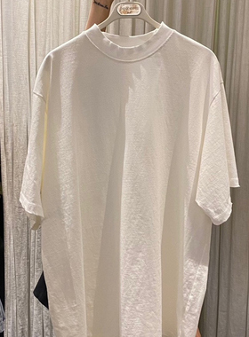 韩国东大门2025夏季新款净版宽松磨破圆领短袖T恤女中长款上衣潮