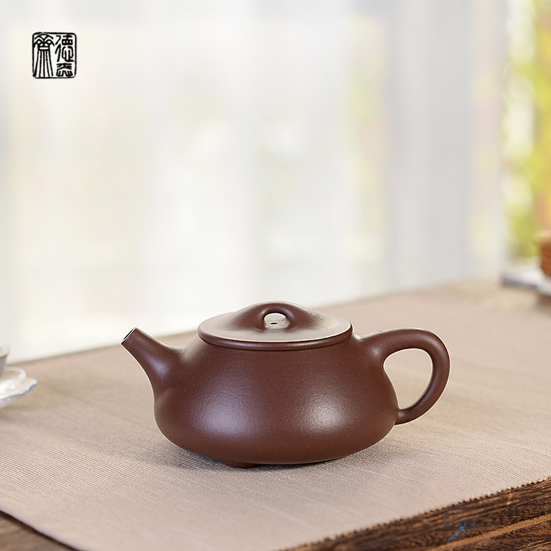 德弈斋宜兴紫砂茶壶紫砂一厂九十年代紫泥徐玉芳全纯手工满瓢藏品