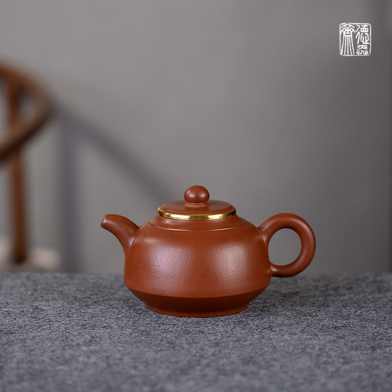 德弈斋宜兴紫砂茶壶茶具中式复古铁画轩款全纯手工原矿老朱泥碗婷