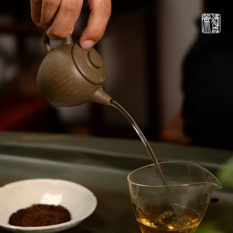 德弈斋店庆壶宜兴紫砂茶壶茶具中式复古风一厂墨绿泥丁洪军具轮珠