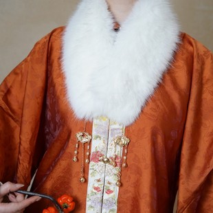 云深雾浅 冬季白色百搭仿狐狸毛汉服毛领国风温暖毛领子质感围脖