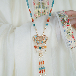 云深雾浅 南风意 原创汉服长璎珞百搭长流苏背云项链马面裙配饰