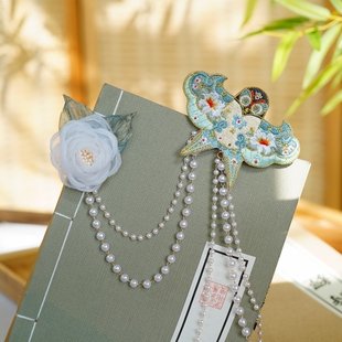 云深雾浅 山茶纸鸢 原创多用途汉服配饰风筝边夹流苏发夹头饰发饰