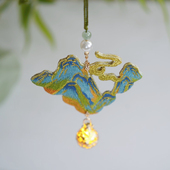 云深雾浅 千里江山双面刺绣挂件百搭多用途挂饰汉服配饰 山河影