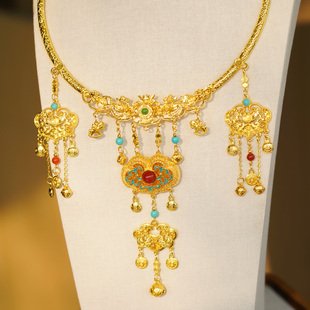 云深雾浅 翼马当先 原创马年明制汉服璎珞古风项圈平安富贵锁配饰