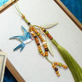 手串链 原创竹叶刺绣挂饰旗袍压襟汉服禁步新中式 云深雾浅 江上燕