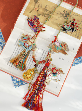 云深雾浅 民俗小马 原创多用途刺绣小马手搓棉绳复古项链汉服配饰