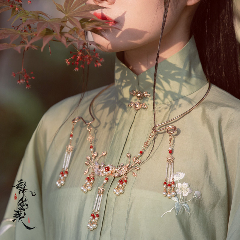 云深阁 凤凰于飞 性价比明制汉服配饰红色系璎珞项圈古风项链首饰