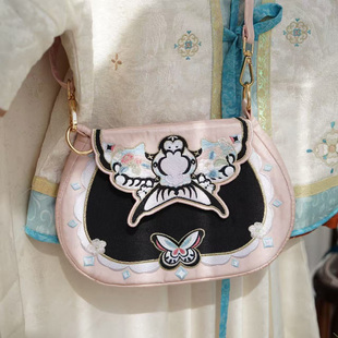 云深雾浅 粉墨纸鸢 原创汉服包包复古货郎包古风刺绣单肩斜挎女包