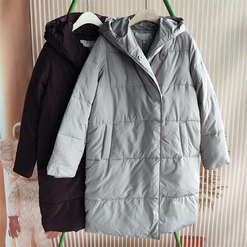 欧美订单冬季中长款连帽棉服