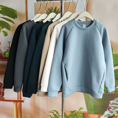 霓虹插肩袖宽松款圆领卫衣空气层套头休闲上衣舒适穿搭