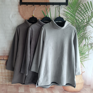 24春季 上衣女衫 三色入小高领长袖 T恤衫 条绒短裙长款 霓虹家