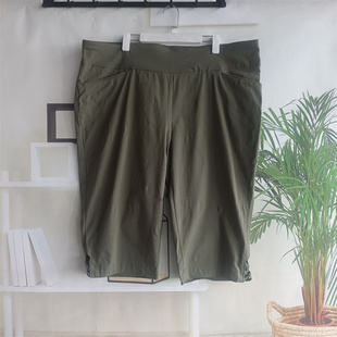欧美春夏卡其布加大码中裤女裤200+斤 腰围110