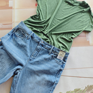 高腰牛仔裤 大码 直筒裤 男女款 厚实300斤 宽松大码 欧美风春夏新款