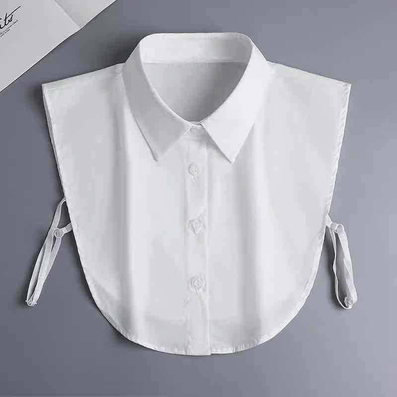 春夏正装假领子女韩版纯色可爱荷叶边西服衬衫立领白色假领子