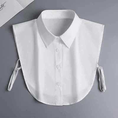 春夏正装假领子女韩版纯色可爱荷叶边西服衬衫立领白色假领子