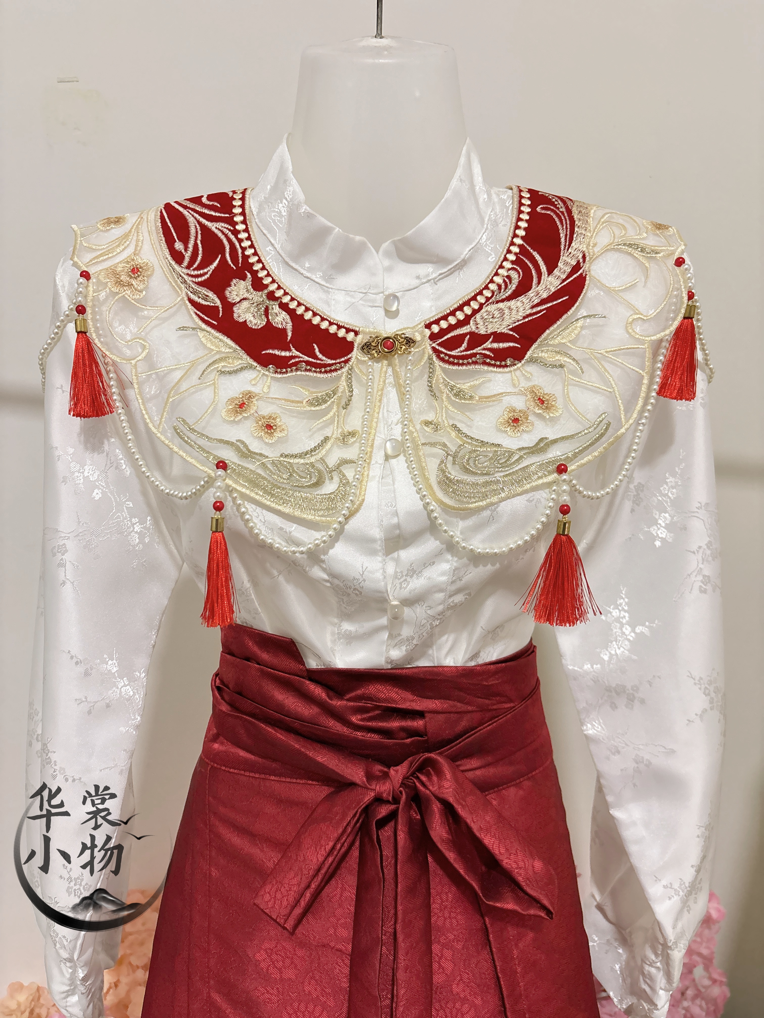 【凤华】敬酒服国风云肩红色回门宴刺绣云肩精美流苏新娘披肩