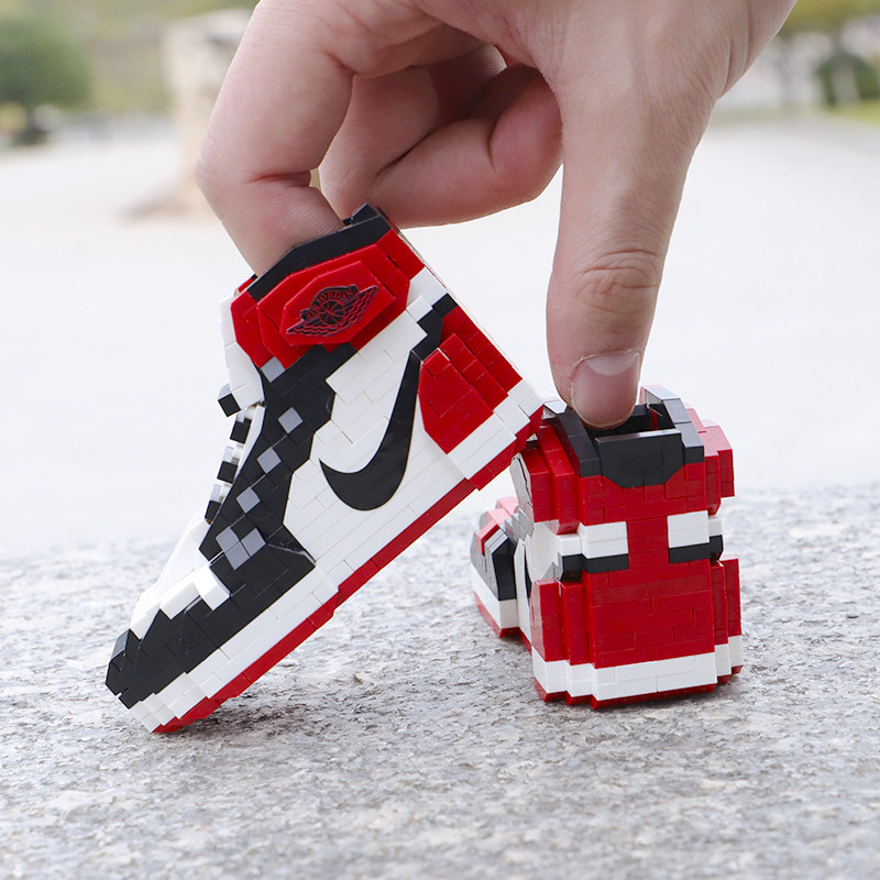 aj微型钻石小颗粒积木女孩经典芝加哥成人拼装玩具球鞋送男友礼物