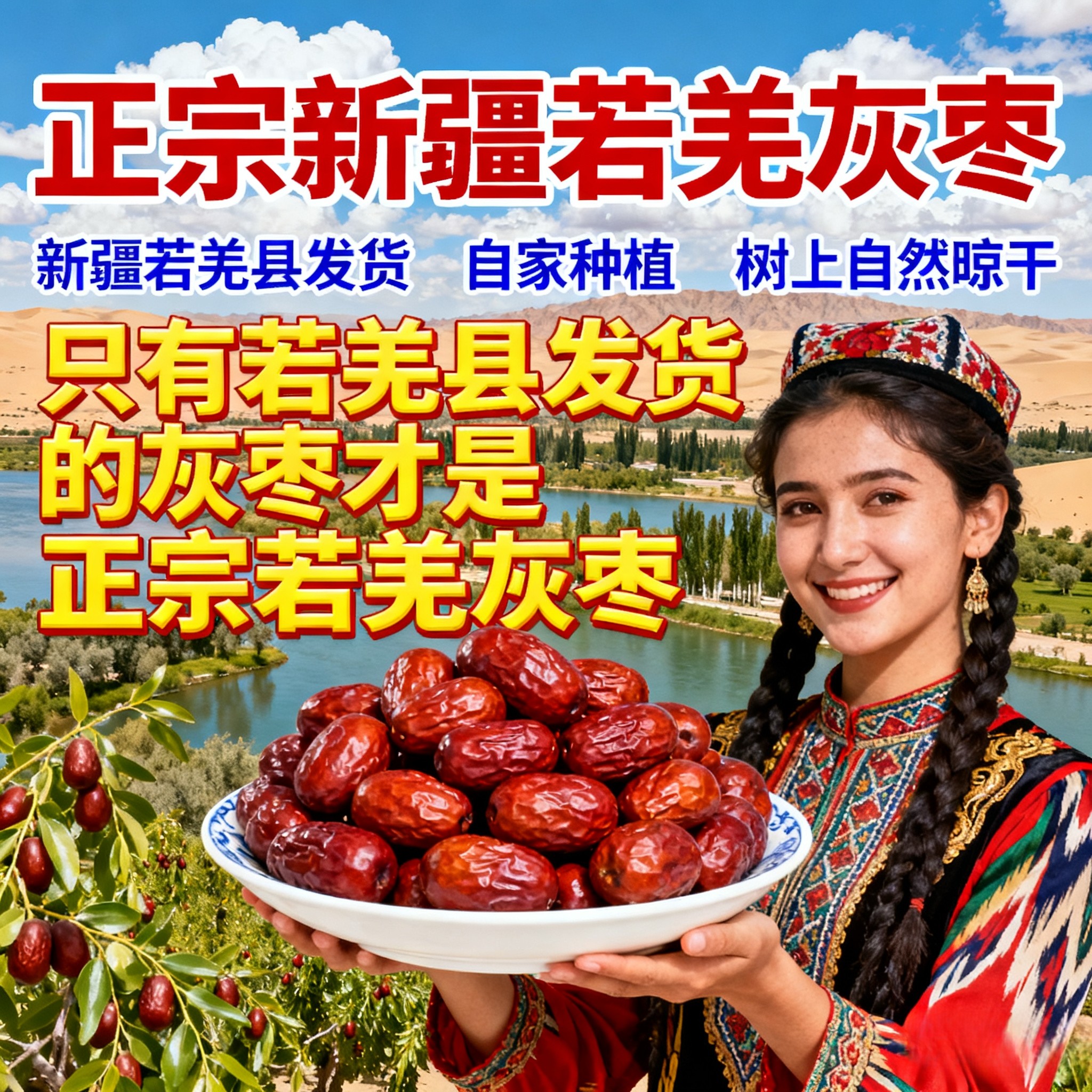新疆若羌灰枣/25年原生态吊干新枣/超特级/正宗新疆红枣/孕妇零食