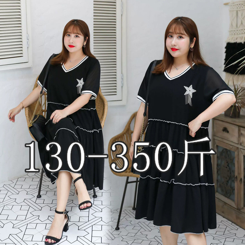 300斤胖mm韩版加大码连衣裙