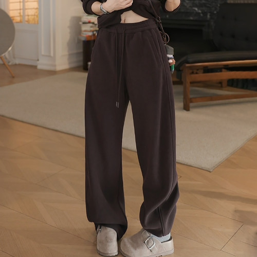松紧腰抽绳运动休闲加绒弯刀卫裤