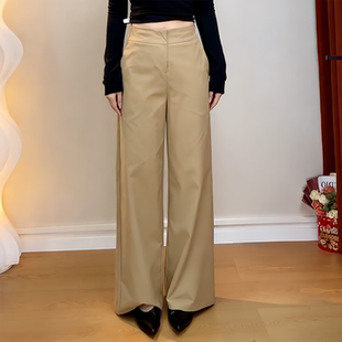 高腰宽松直筒显瘦阔腿裤 Ader气质简约百搭休闲裤 女2026早春新款