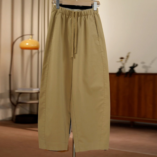 韩版宽松简约百搭显瘦九分弯刀裤