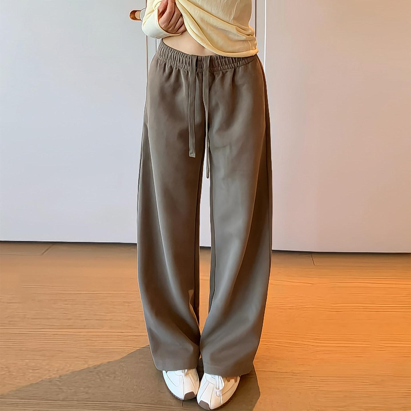 Ader高腰宽松垂感显瘦百搭休闲卫裤女2026秋冬新款时尚运动阔腿裤