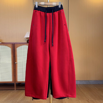 拼接腰头抽绳遮胯百搭弯刀卫裤