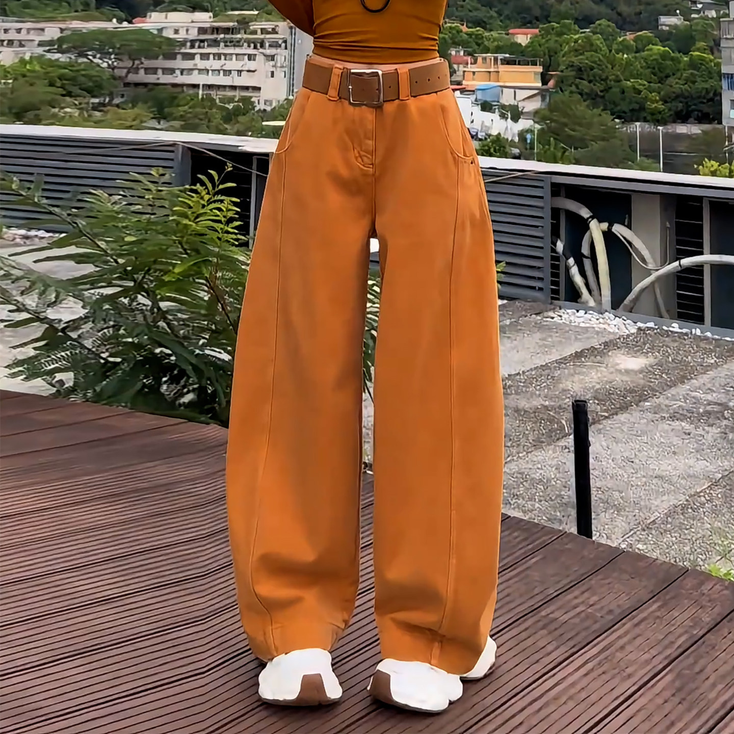 Ader美式复古弯刀阔腿裤女2026秋季新款个性潮酷风宽松高腰休闲裤