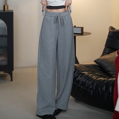 时尚百搭显瘦松紧腰抽绳休闲卫裤