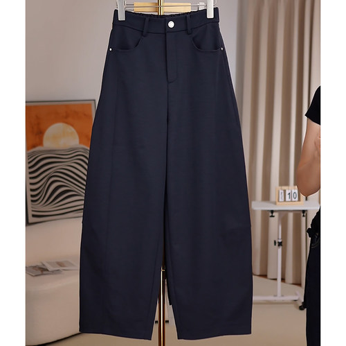 时尚百搭显瘦气质高腰九分弯刀裤