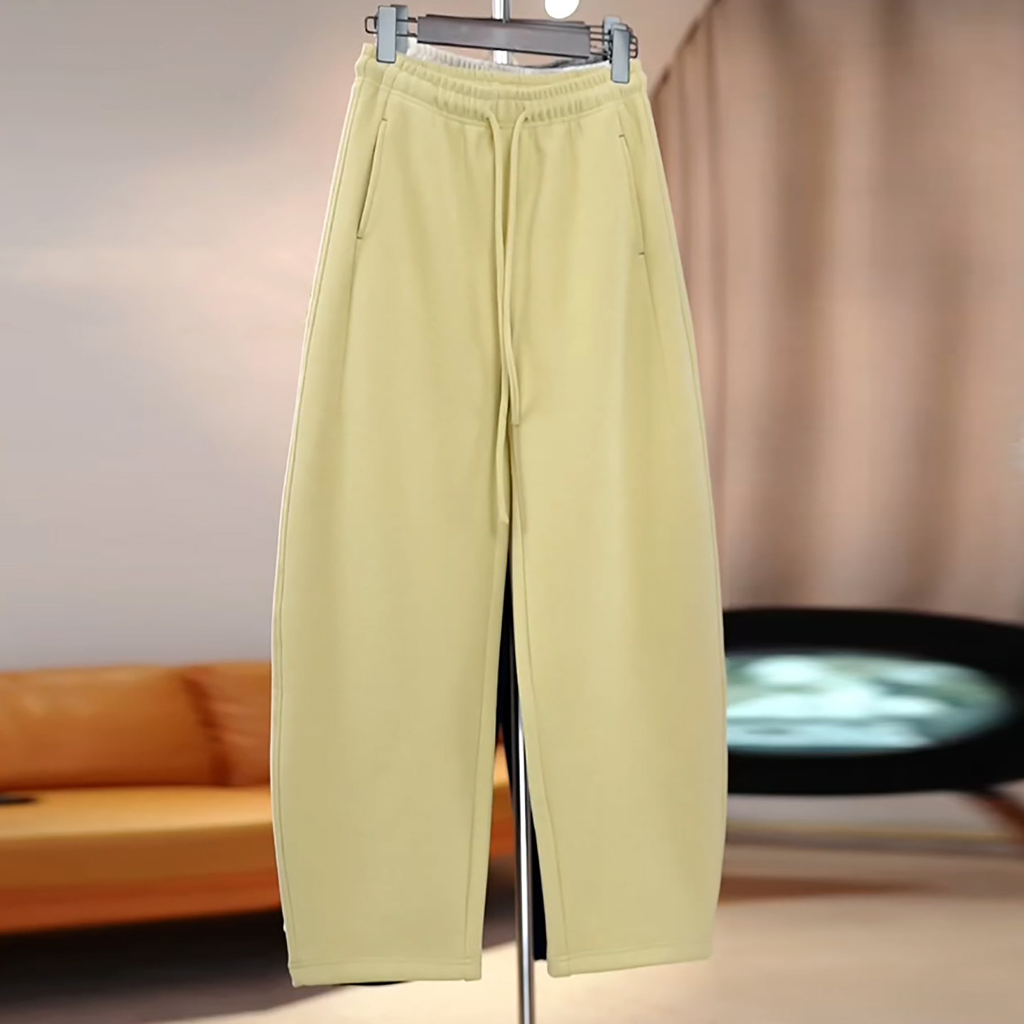 Ader加绒加厚休闲卫裤女2025冬季新款松紧腰抽绳百搭阔腿弯刀裤潮,女装/女士精品,大码裤装,淘宝优惠券,粉丝福利购,淘宝优惠卷