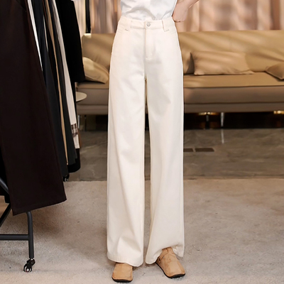 气质通勤简约百搭显瘦白色牛仔裤