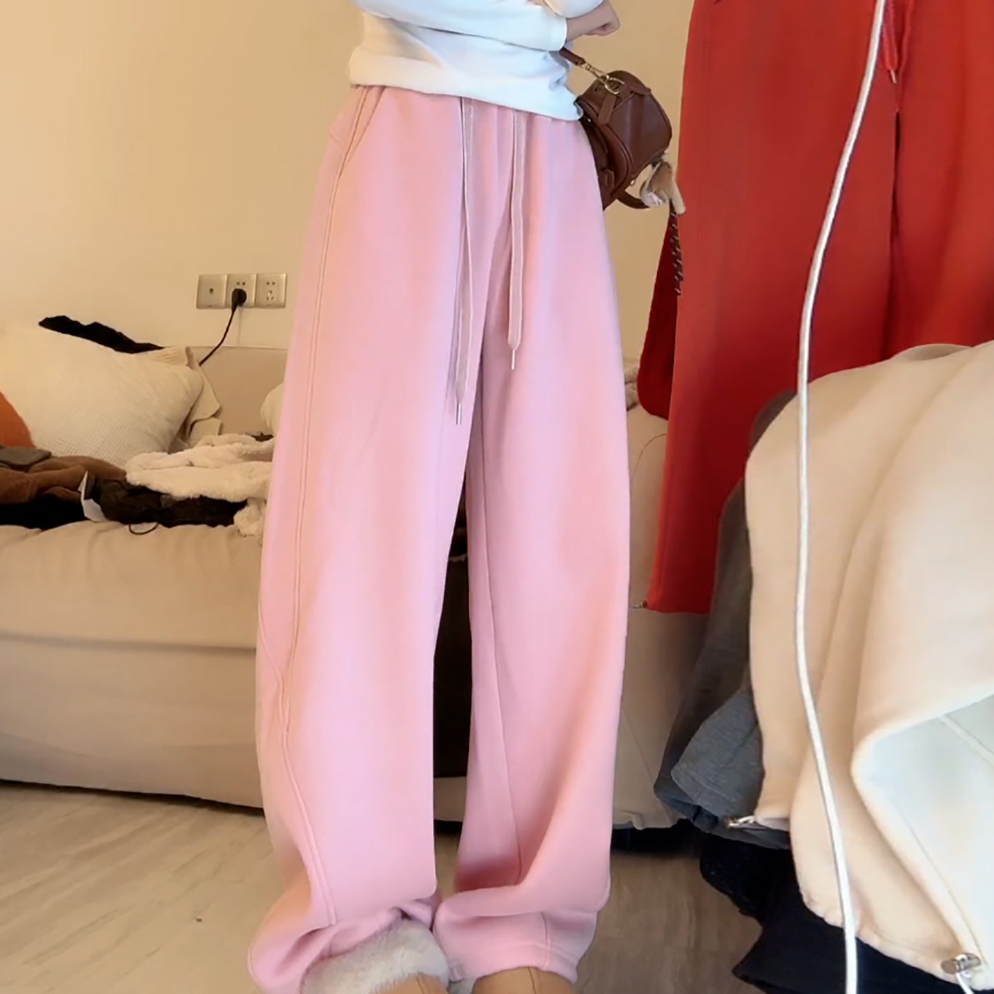 Ader加绒加厚运动休闲卫裤女2025冬季新款可束脚两穿百搭香蕉裤子,女装/女士精品,大码裤装,淘宝优惠券,粉丝福利购,淘宝优惠卷