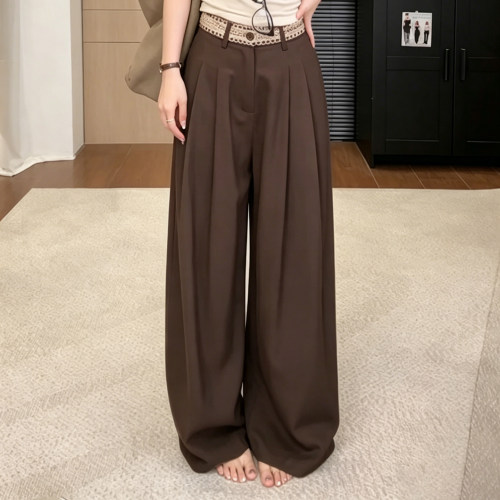 高级舒适宽松遮胯显瘦拖地阔腿裤
