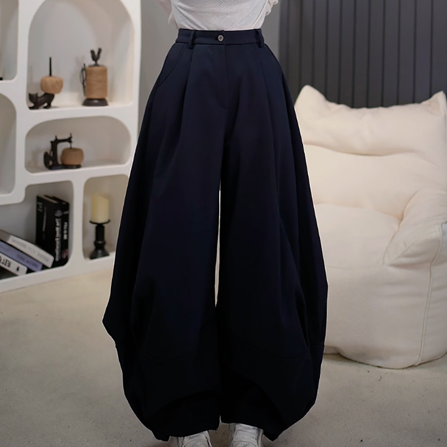 Ader阔腿弯刀裤女2026春季新款时尚洋气高腰宽松遮胯百搭休闲裤,女装/女士精品,大码裤装,淘宝优惠券,粉丝福利购,淘宝优惠卷