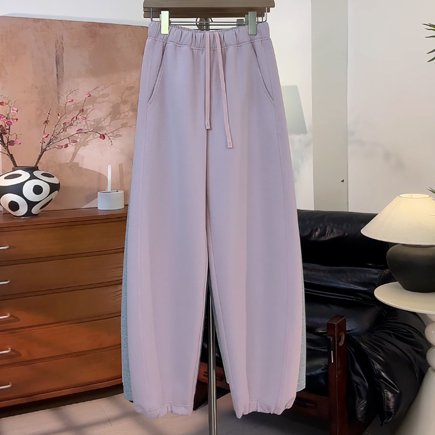 Ader运动休闲卫裤女2026春季新款松紧腰抽绳可束脚两穿百搭香蕉裤,女装/女士精品,大码裤装,淘宝优惠券,粉丝福利购,淘宝优惠卷