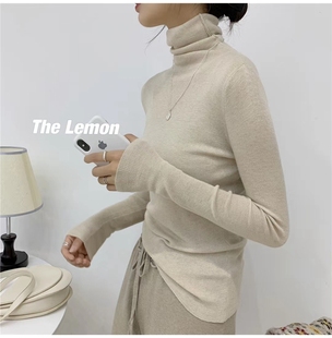 修身 新款 毛衣上衣女2020 ins韩国秋冬季 柔软慵懒范高领针织打底衫