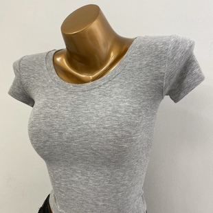 新款 T恤女2021韩国东大门夏季 打底上衣 紧身百搭短袖 基础大圆领