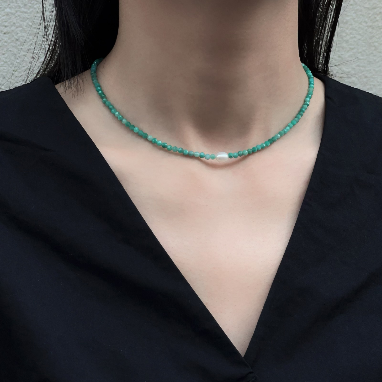 天然石串珠锁骨链闺蜜礼物送女友百搭高级感简约气质网红项链爆款