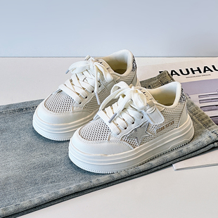 时尚 网面透气韩版 儿童板鞋 亲子款 潮 女童小白鞋 男童运动鞋 2026新款