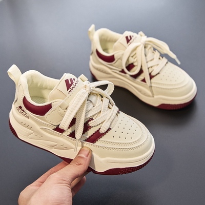 2025新款真皮儿童小白鞋运动鞋