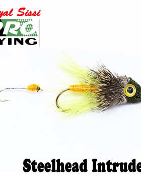 俏江村 成品飞钓钩 硬头鳟专用毛钩 4#带副钩 steelhead intruder
